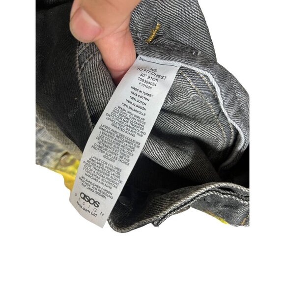 ASOS Design 1992 Flame Denim Jacket With "Da No Me Destruyas" Back Print Size XS - Picture 6 of 6